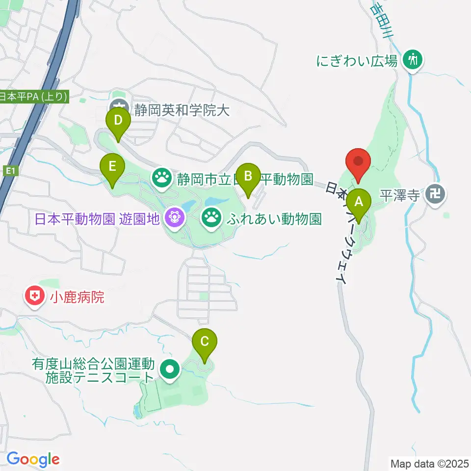静岡県舞台芸術公園周辺の駐車場・コインパーキング一覧地図