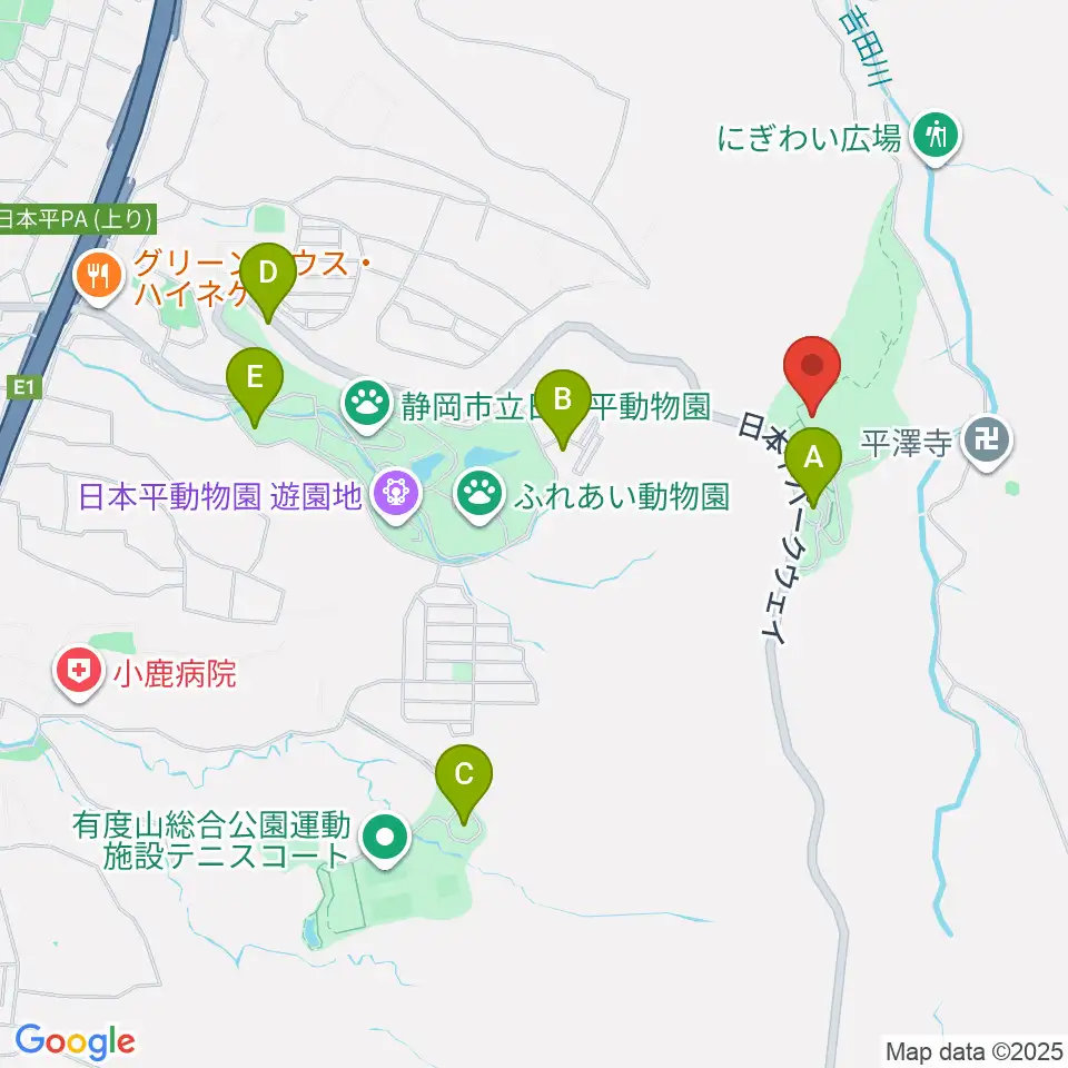 静岡県舞台芸術公園周辺の駐車場・コインパーキング一覧地図