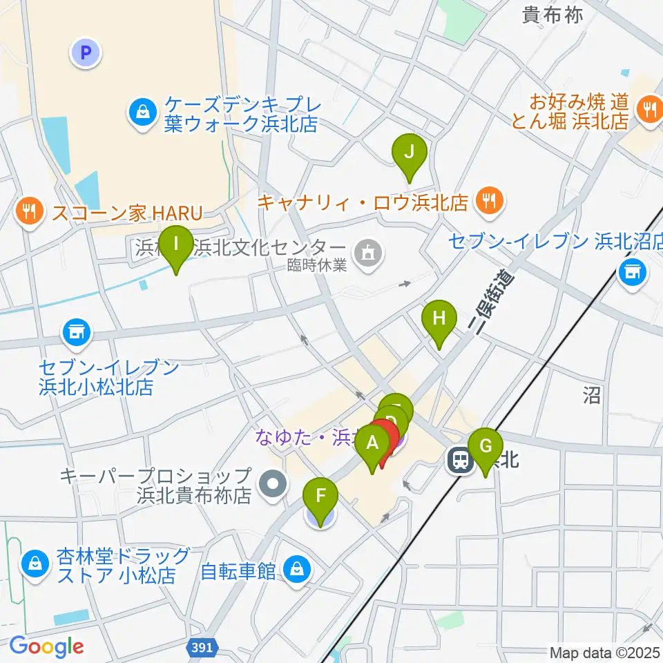 なゆた・浜北 練習室周辺の駐車場・コインパーキング一覧地図