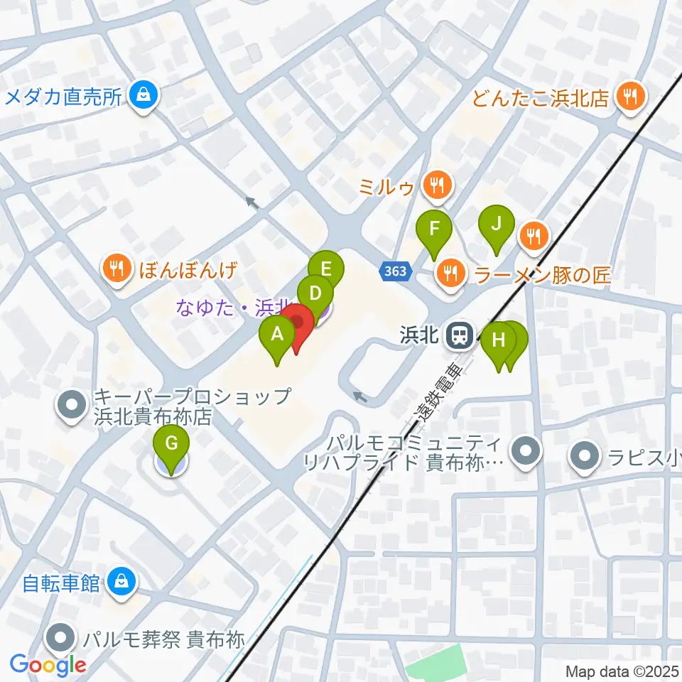 なゆた・浜北 練習室周辺の駐車場・コインパーキング一覧地図