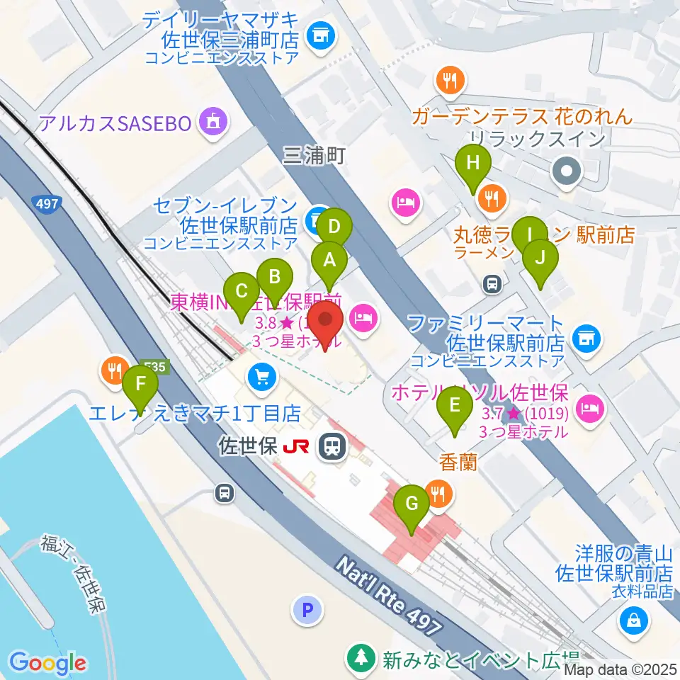 島村楽器 えきマチ1丁目佐世保店周辺の駐車場・コインパーキング一覧地図