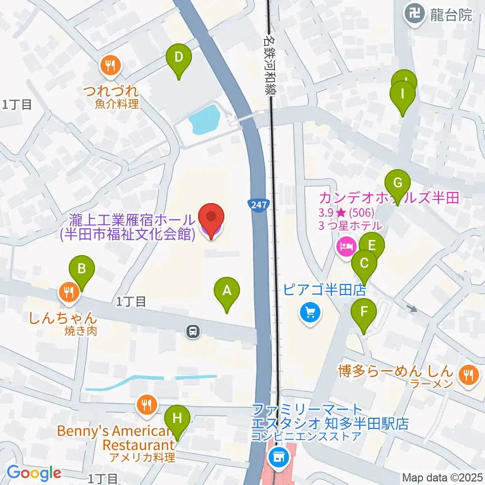 瀧上工業雁宿ホール周辺の駐車場・コインパーキング一覧地図
