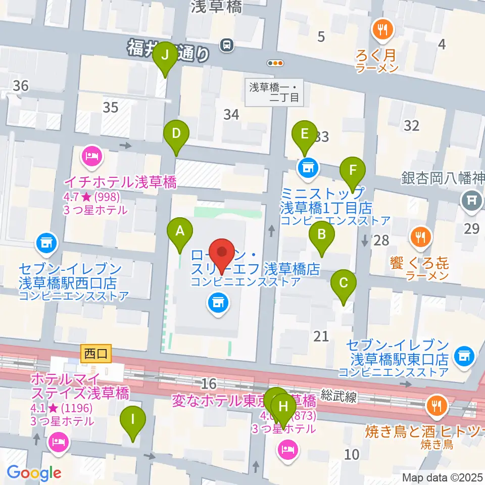 浅草橋ヒューリック ホール&ヒューリック周辺の駐車場・コインパーキング一覧地図