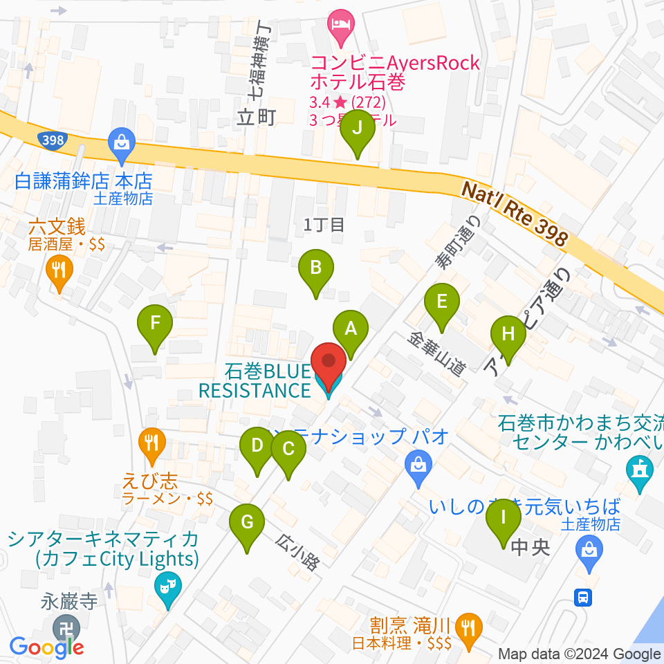 石巻ブルーレジスタンス周辺の駐車場・コインパーキング一覧地図