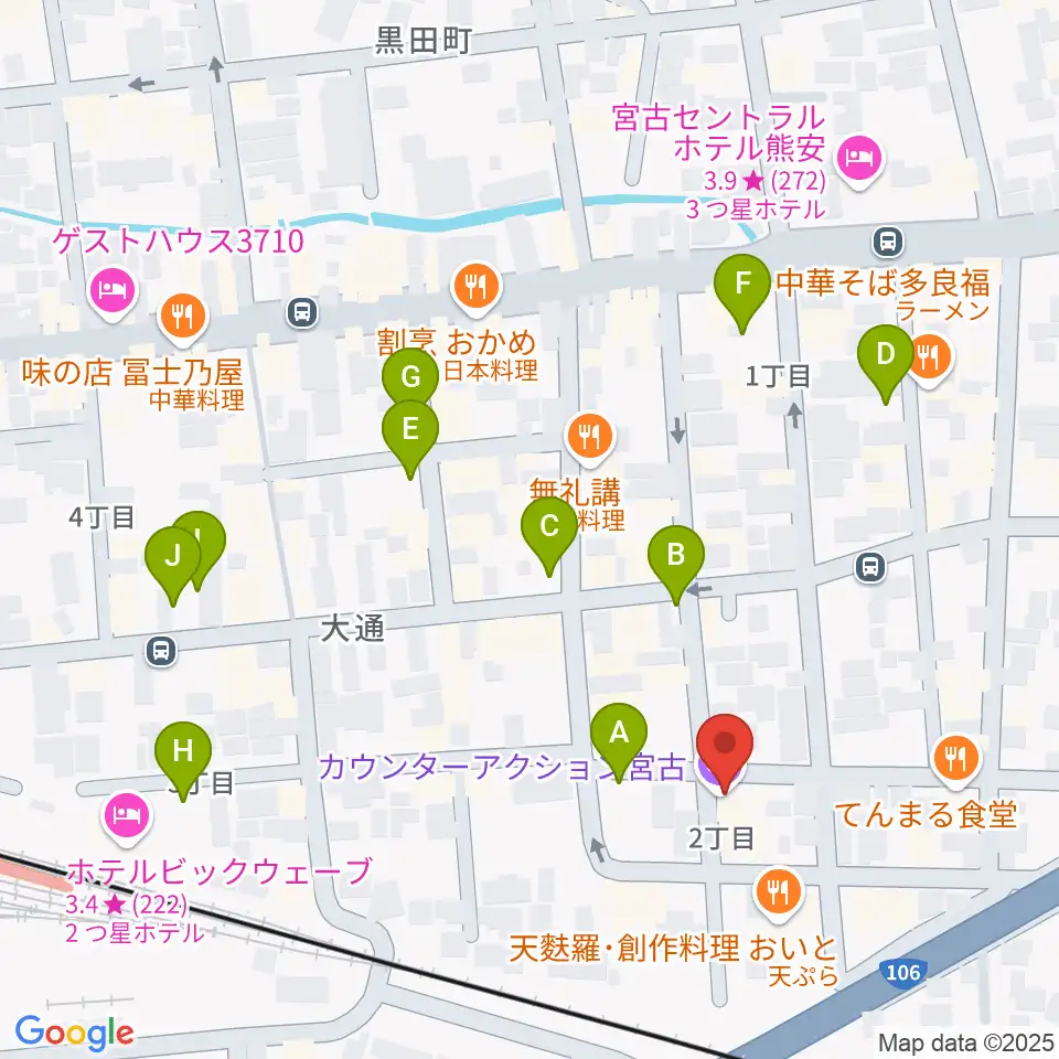 クラブカウンターアクション宮古周辺の駐車場・コインパーキング一覧地図