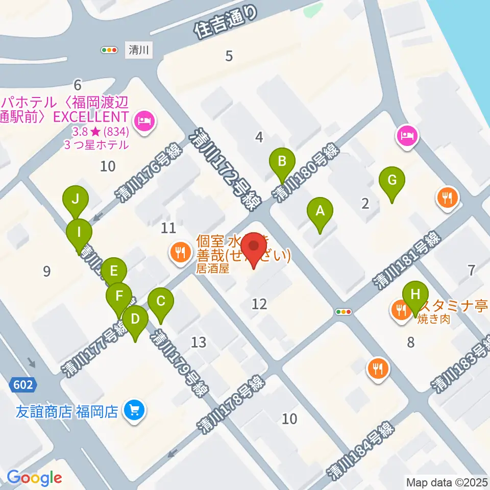 キャバーンビート周辺の駐車場・コインパーキング一覧地図