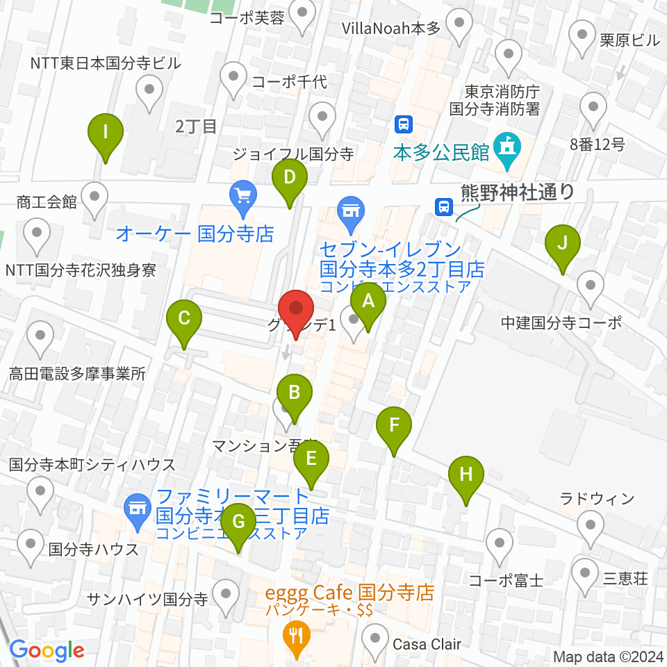 国分寺ギブハーツ周辺の駐車場・コインパーキング一覧地図