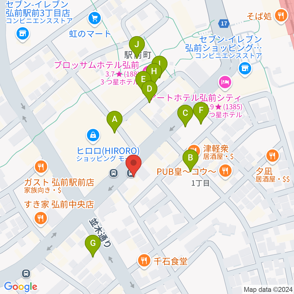 弘前ロビンズ・ネスト周辺の駐車場・コインパーキング一覧地図