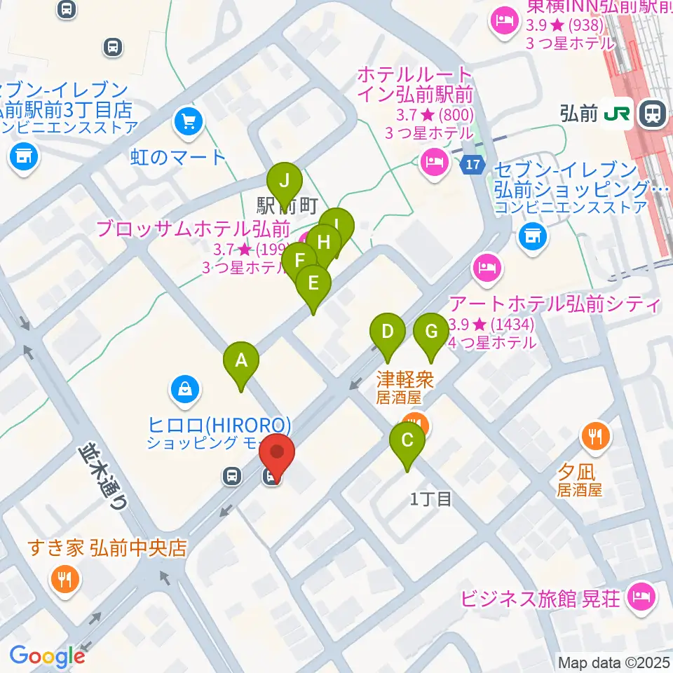 弘前ロビンズ・ネスト周辺の駐車場・コインパーキング一覧地図