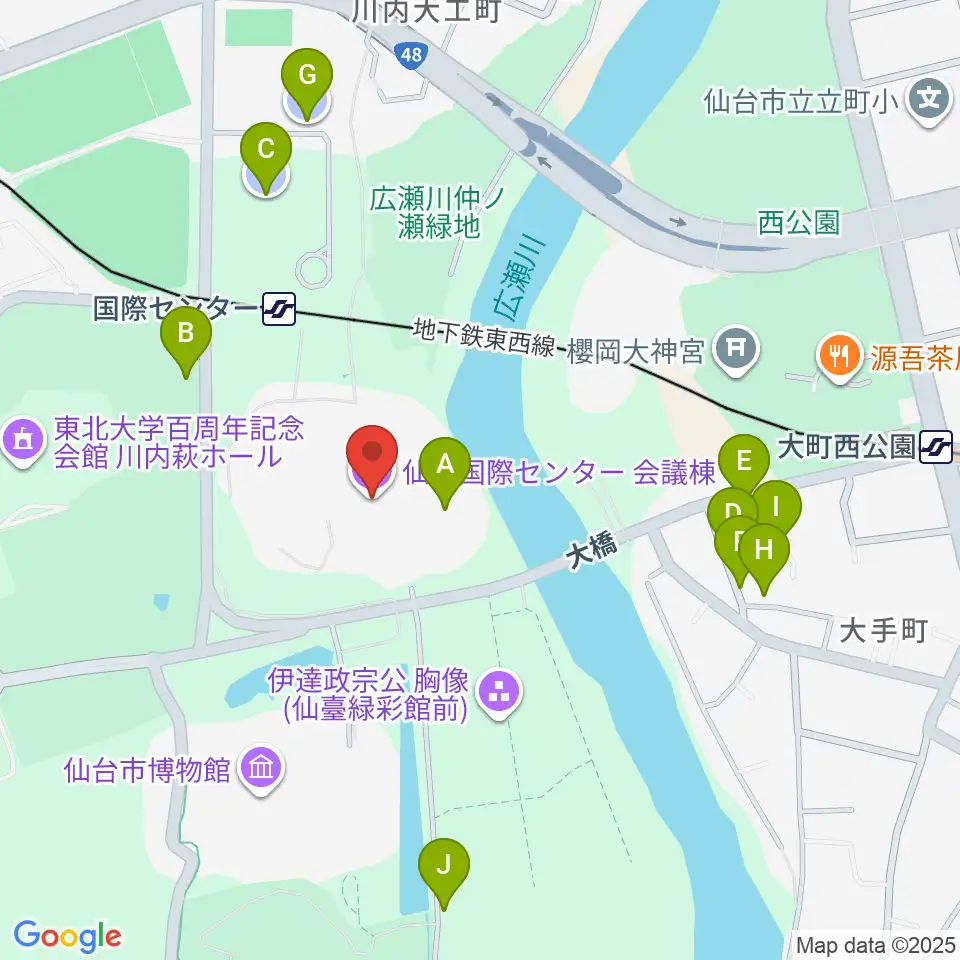 仙台国際センター周辺の駐車場・コインパーキング一覧地図