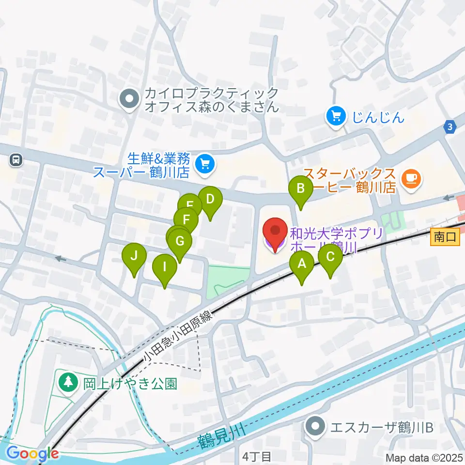 和光大学ポプリホール鶴川周辺の駐車場・コインパーキング一覧地図
