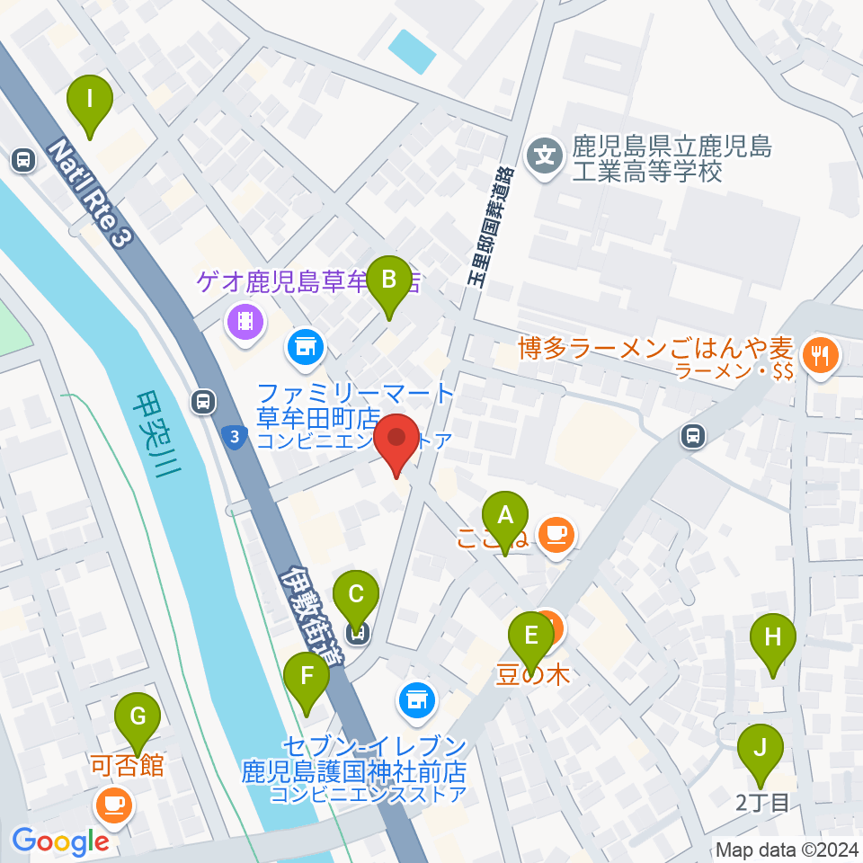 鹿児島 中央楽器周辺の駐車場・コインパーキング一覧地図