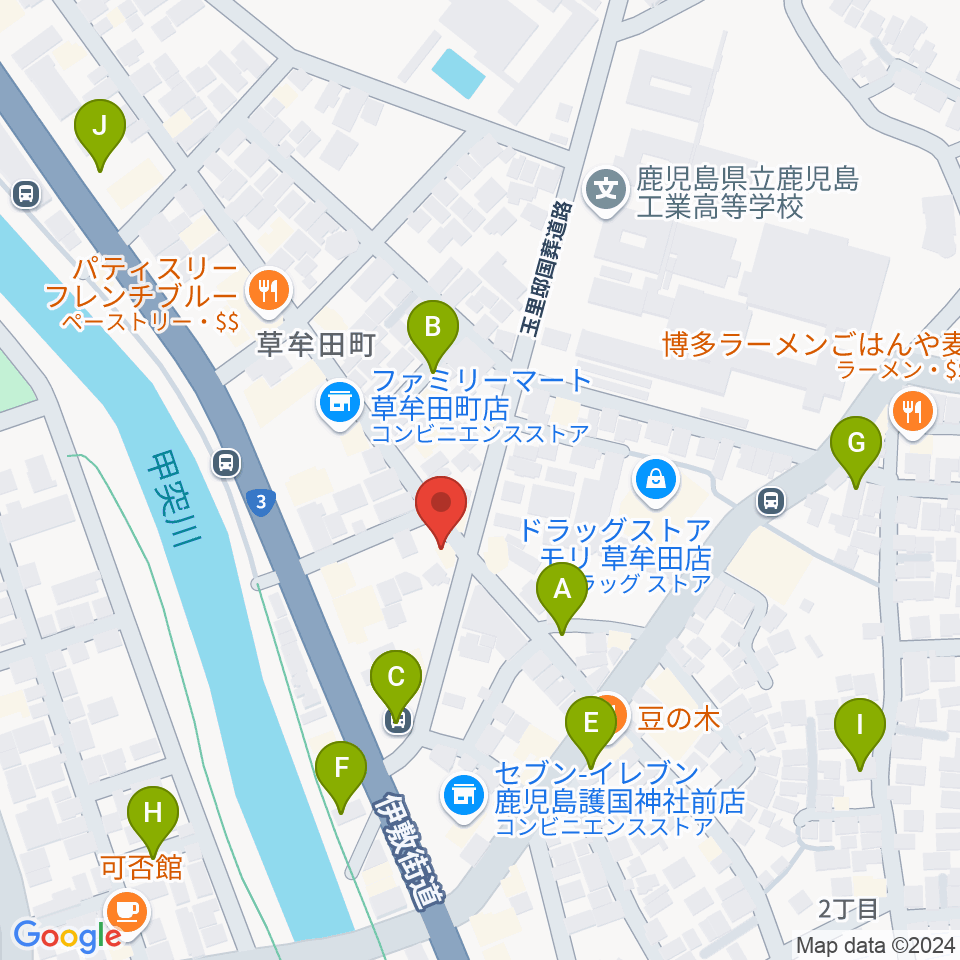 鹿児島 中央楽器周辺の駐車場・コインパーキング一覧地図