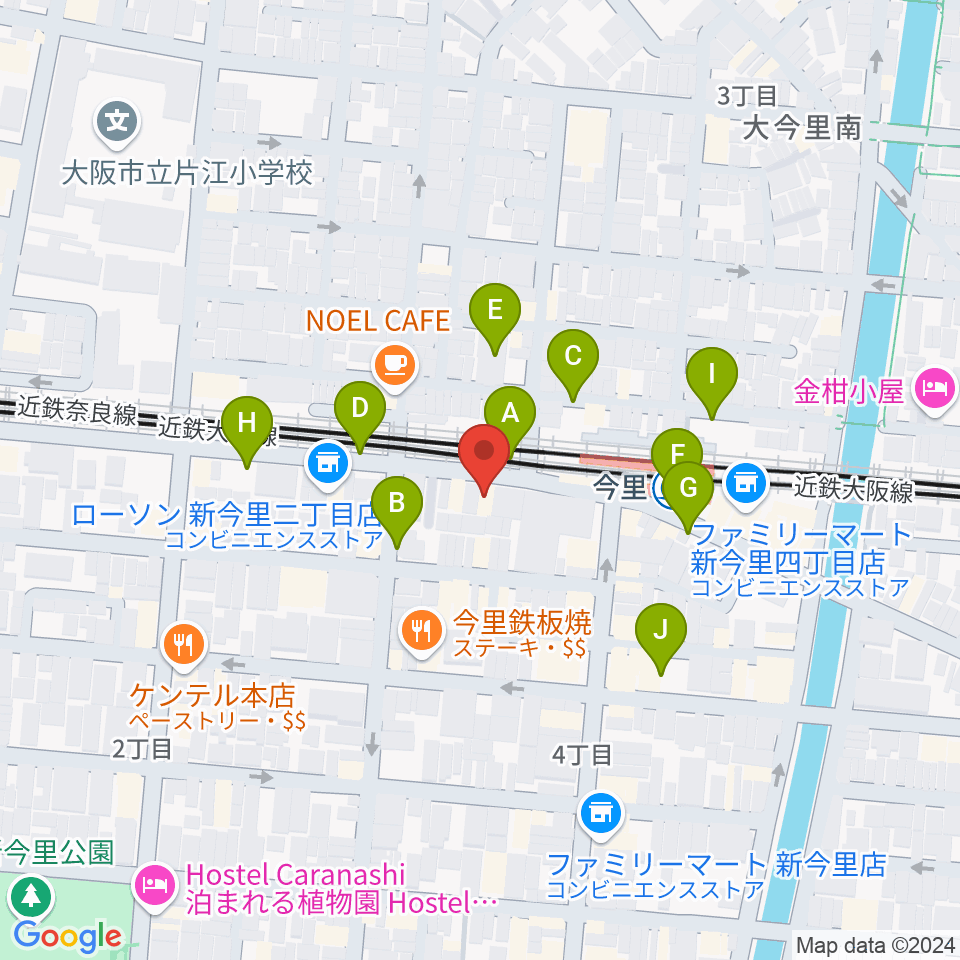 今里ザットフォー周辺の駐車場・コインパーキング一覧地図