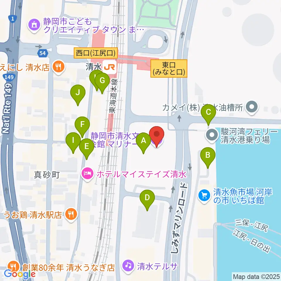 清水文化会館マリナート周辺の駐車場・コインパーキング一覧地図