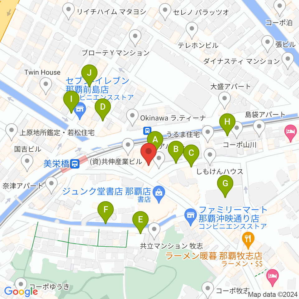 高良楽器店周辺の駐車場・コインパーキング一覧地図