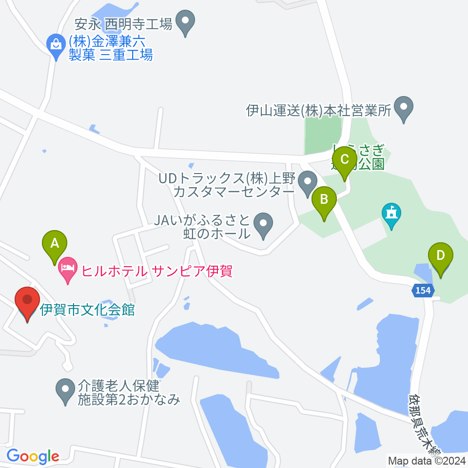 伊賀市文化会館周辺の駐車場・コインパーキング一覧地図