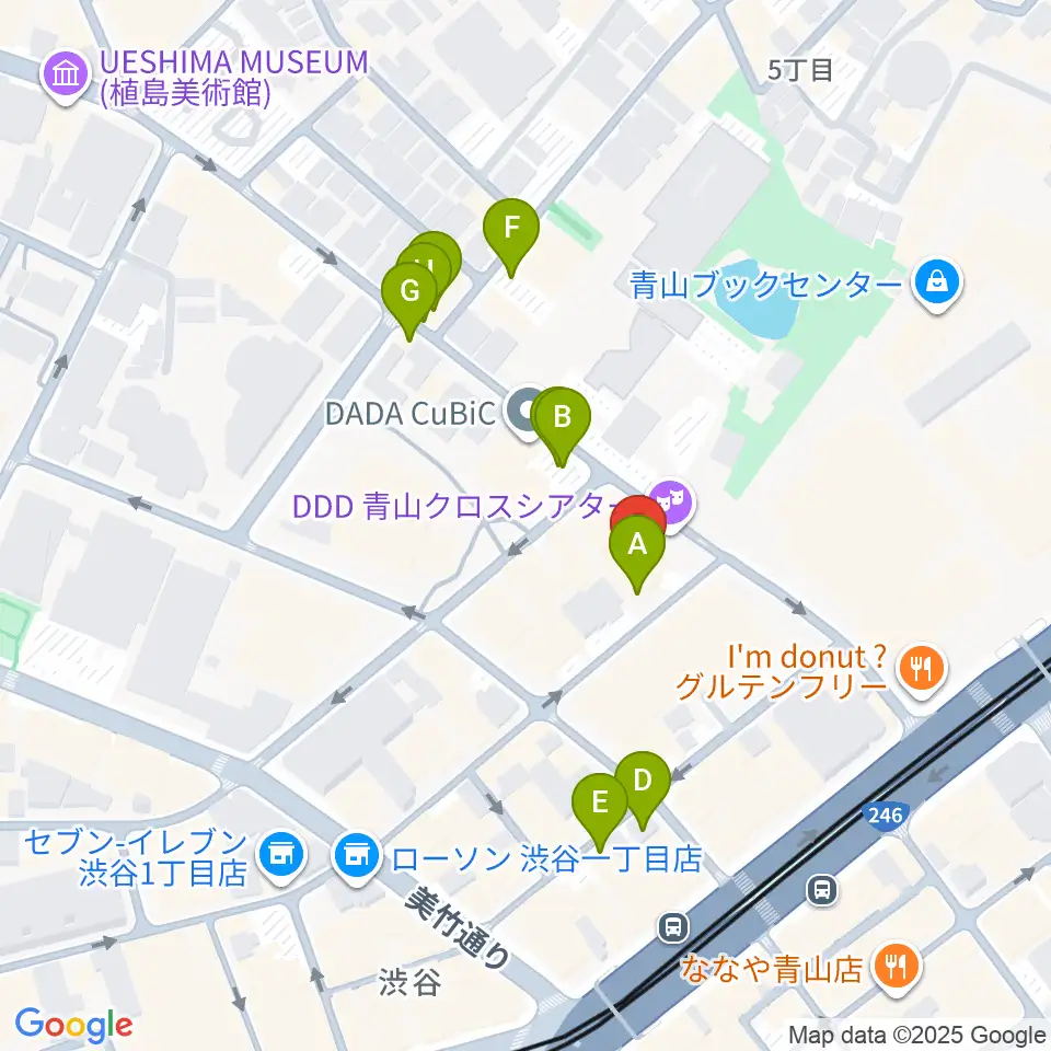 DDD青山クロスシアター周辺の駐車場・コインパーキング一覧地図