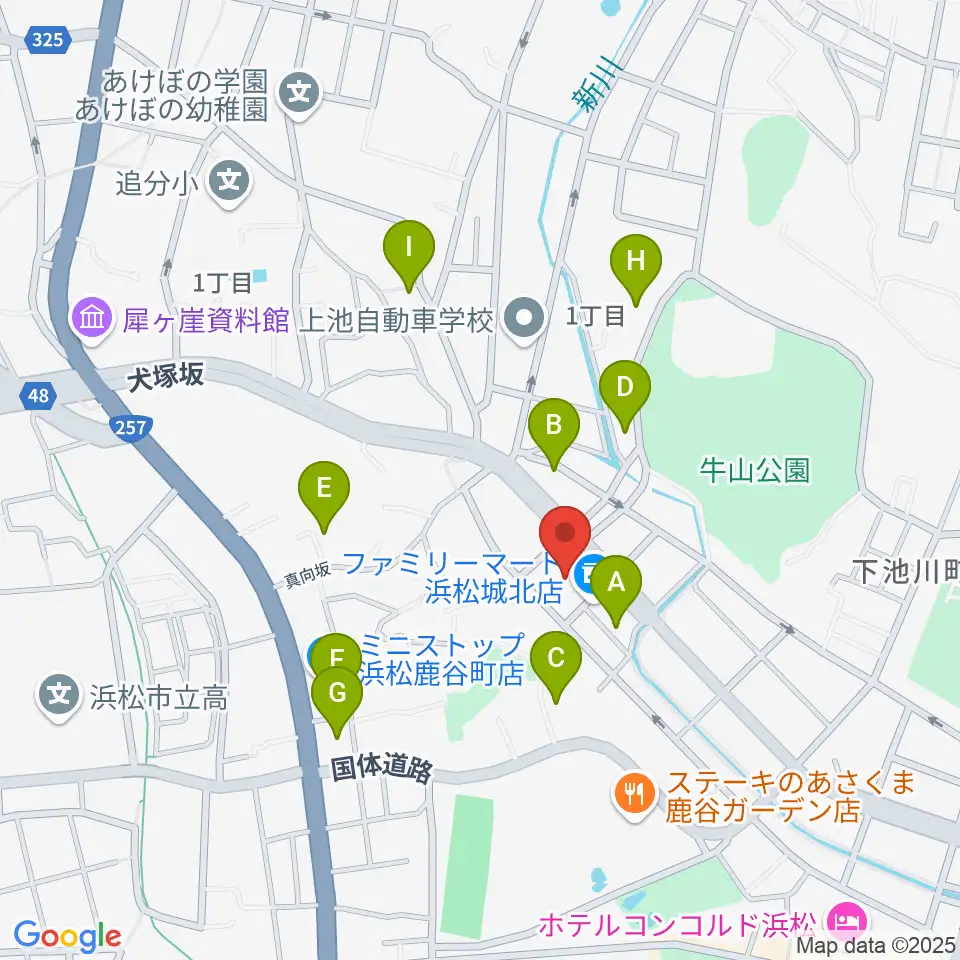 浜松市勤労会館Ｕホール周辺の駐車場・コインパーキング一覧地図