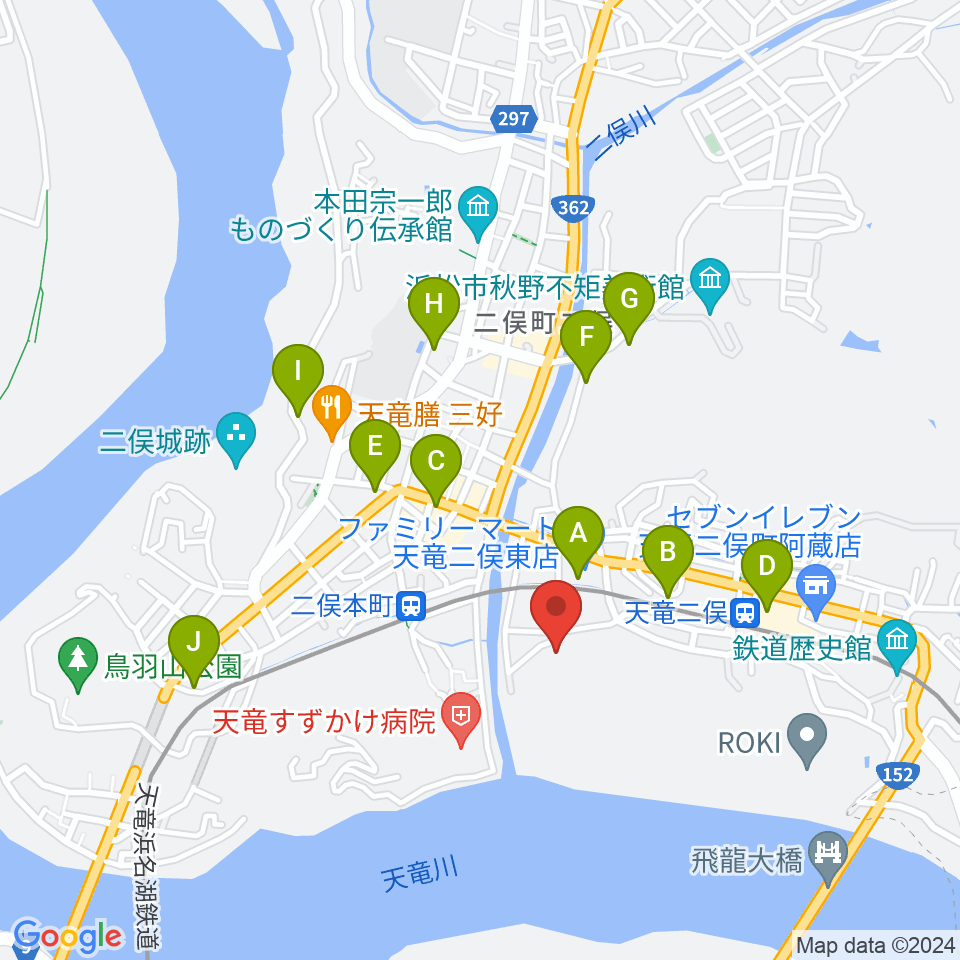 浜松市天竜壬生ホール周辺の駐車場・コインパーキング一覧地図