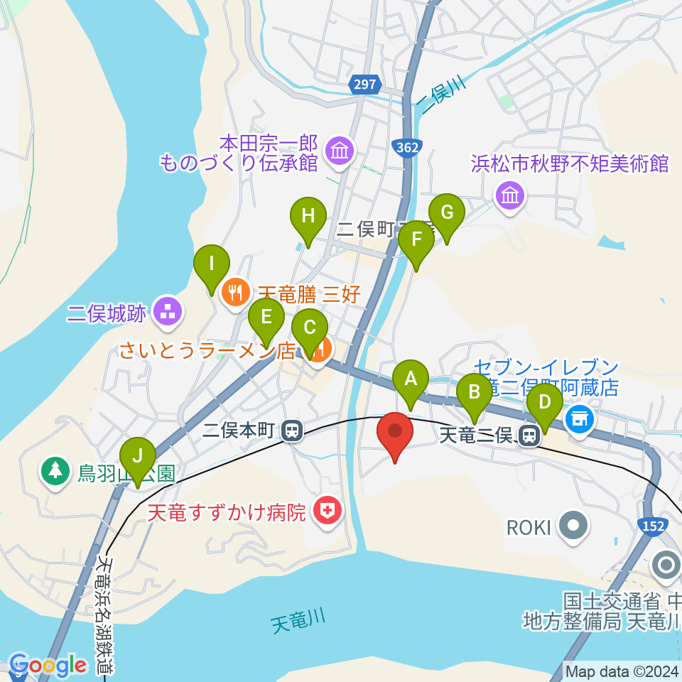 浜松市天竜壬生ホール周辺の駐車場・コインパーキング一覧地図