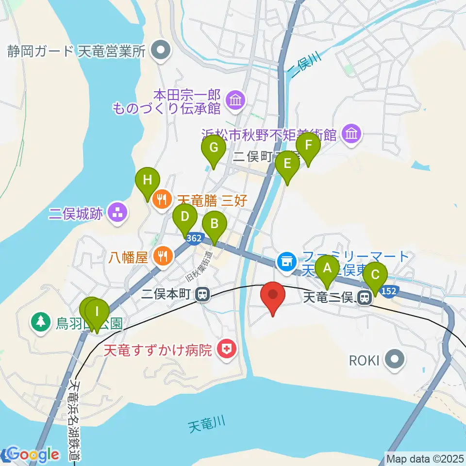 浜松市天竜壬生ホール周辺の駐車場・コインパーキング一覧地図