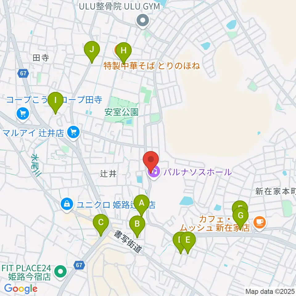 パルナソスホール周辺の駐車場・コインパーキング一覧地図