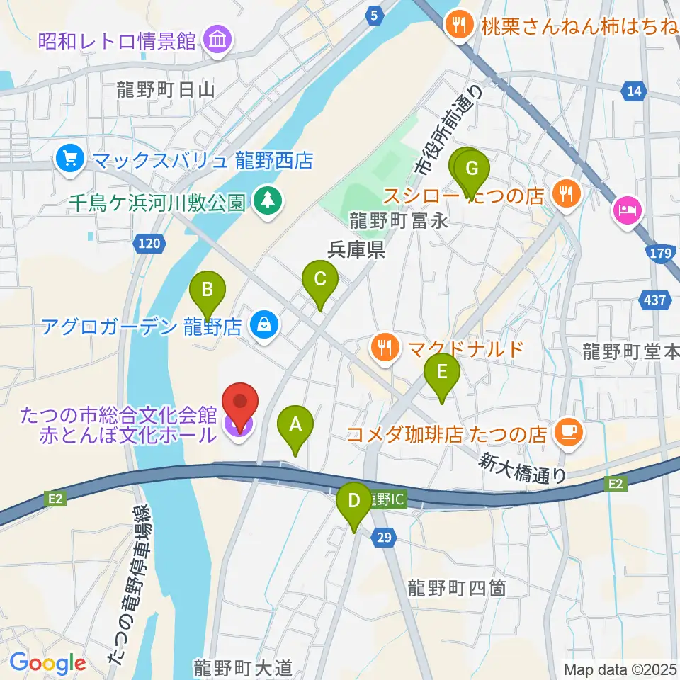 赤とんぼ文化ホール周辺の駐車場・コインパーキング一覧地図