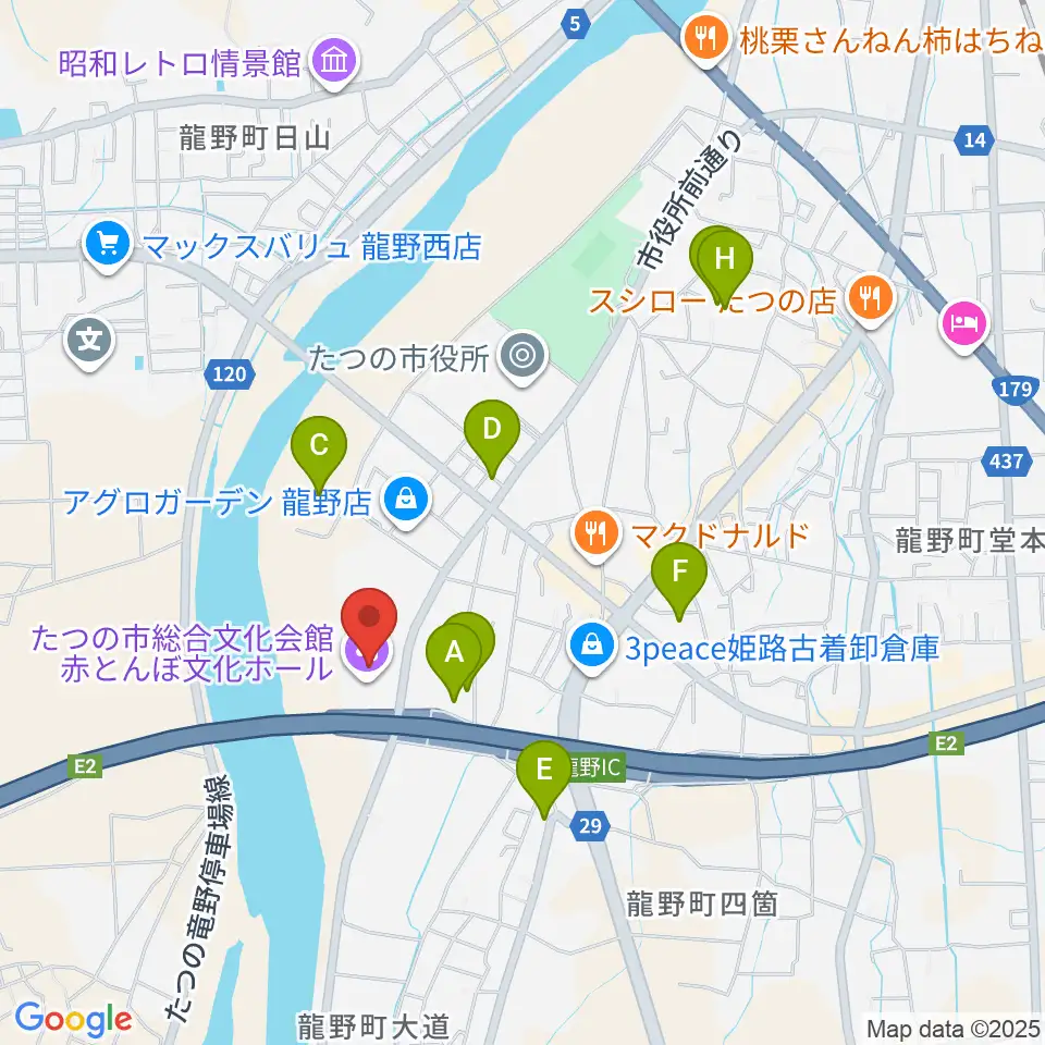 赤とんぼ文化ホール周辺の駐車場・コインパーキング一覧地図