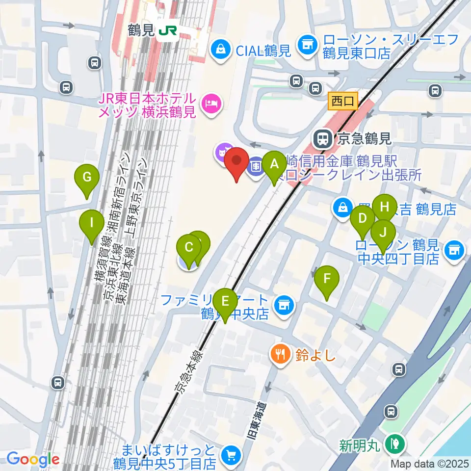 鶴見新堀ギター音楽院周辺の駐車場・コインパーキング一覧地図