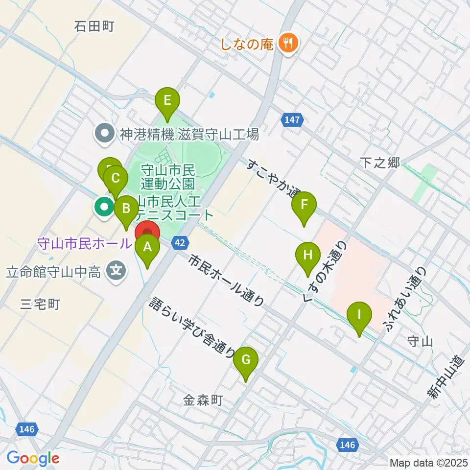 守山市民ホール周辺の駐車場・コインパーキング一覧地図