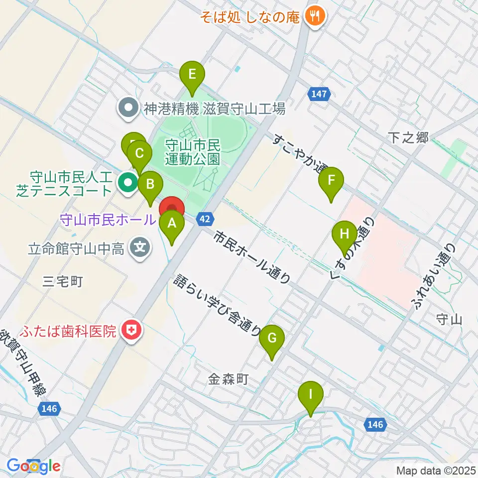 守山市民ホール周辺の駐車場・コインパーキング一覧地図