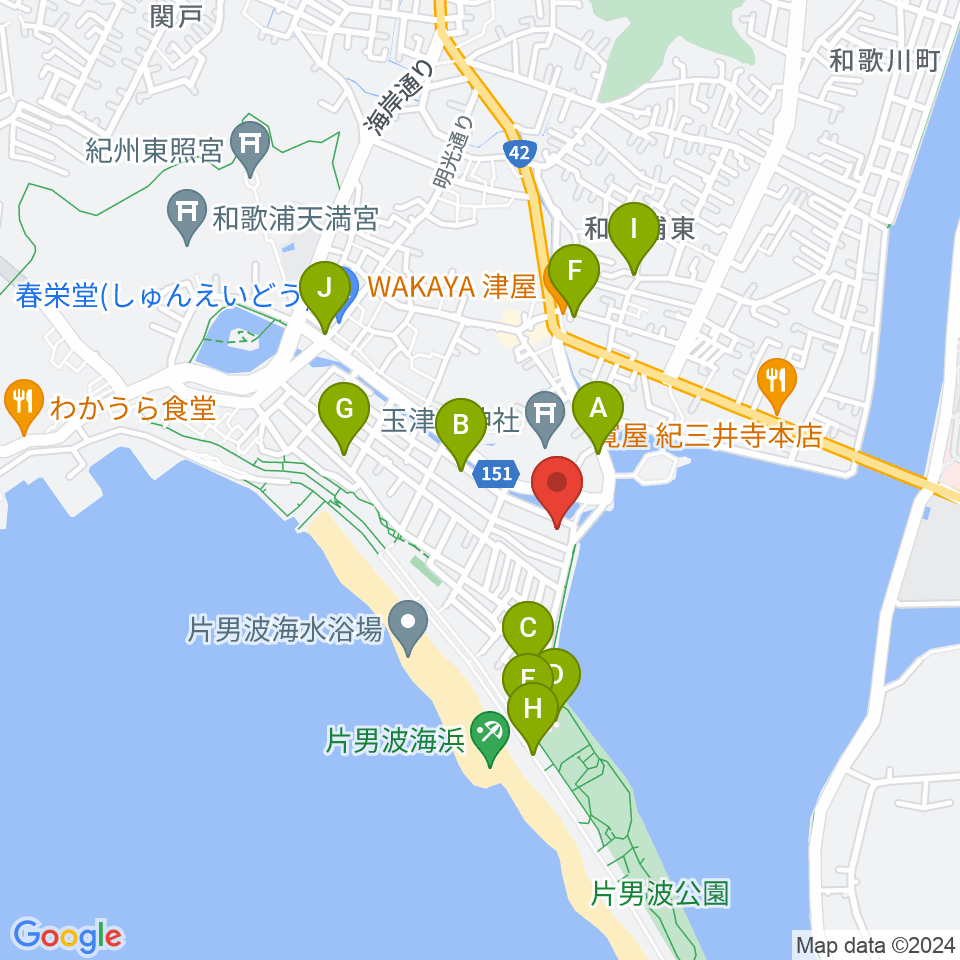 和歌の浦アート・キューブ周辺の駐車場・コインパーキング一覧地図