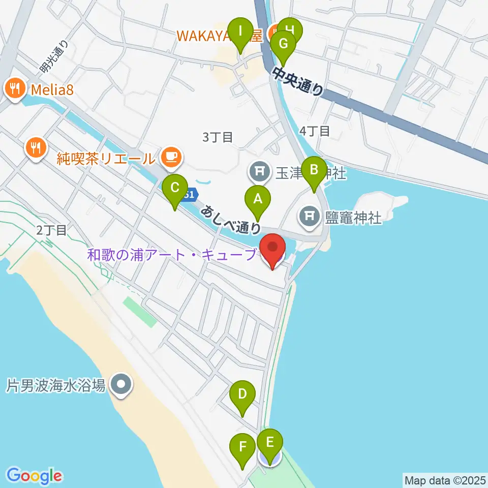 和歌の浦アート・キューブ周辺の駐車場・コインパーキング一覧地図