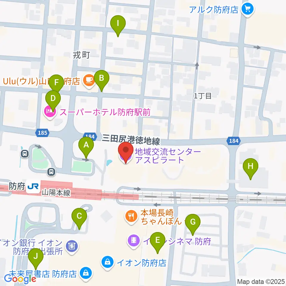 防府市地域交流センターアスピラート周辺の駐車場・コインパーキング一覧地図