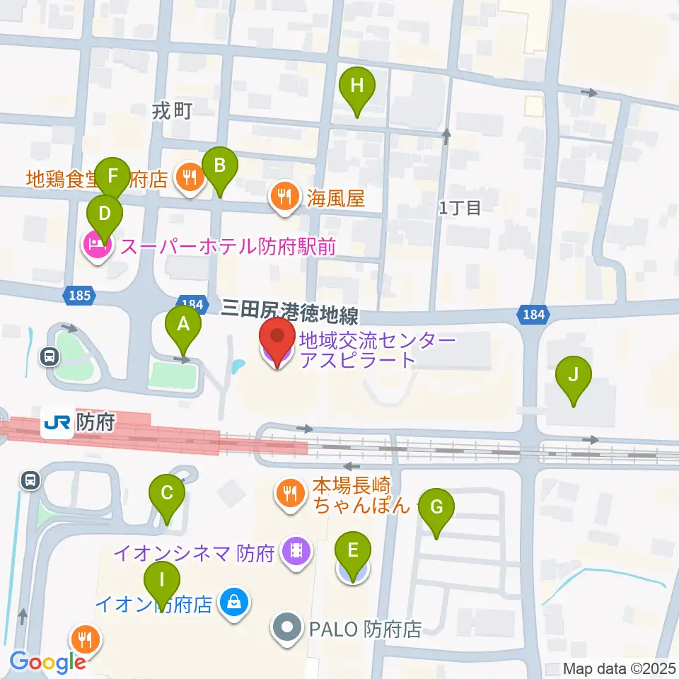 防府市地域交流センターアスピラート周辺の駐車場・コインパーキング一覧地図