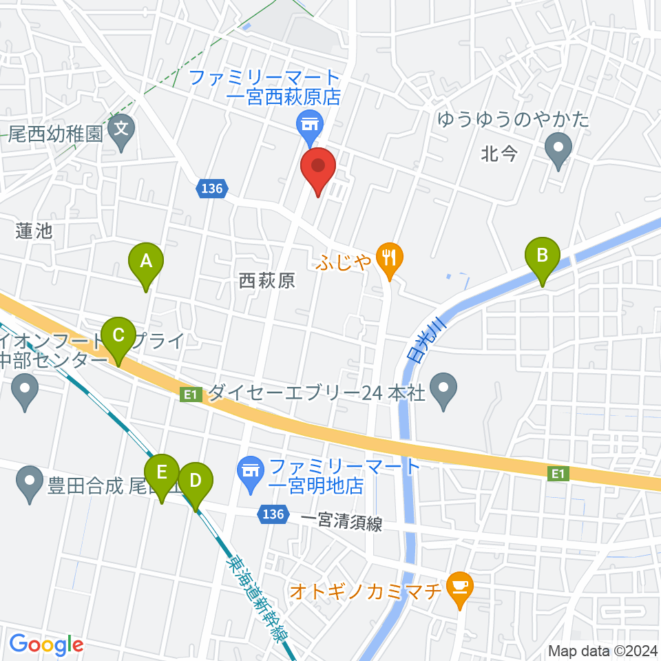 ピアノの楽園周辺の駐車場・コインパーキング一覧地図