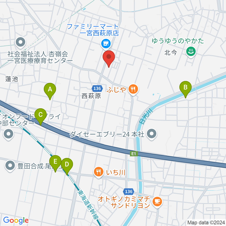 ピアノの楽園周辺の駐車場・コインパーキング一覧地図