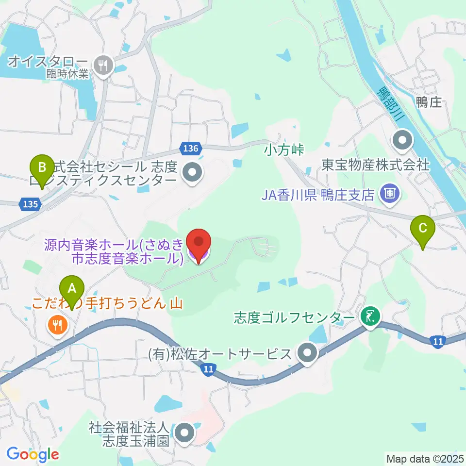 源内音楽ホール周辺の駐車場・コインパーキング一覧地図