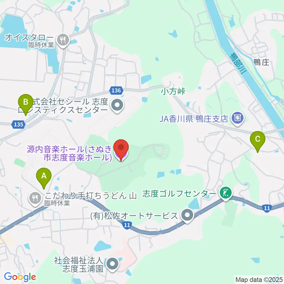 源内音楽ホール周辺の駐車場・コインパーキング一覧地図