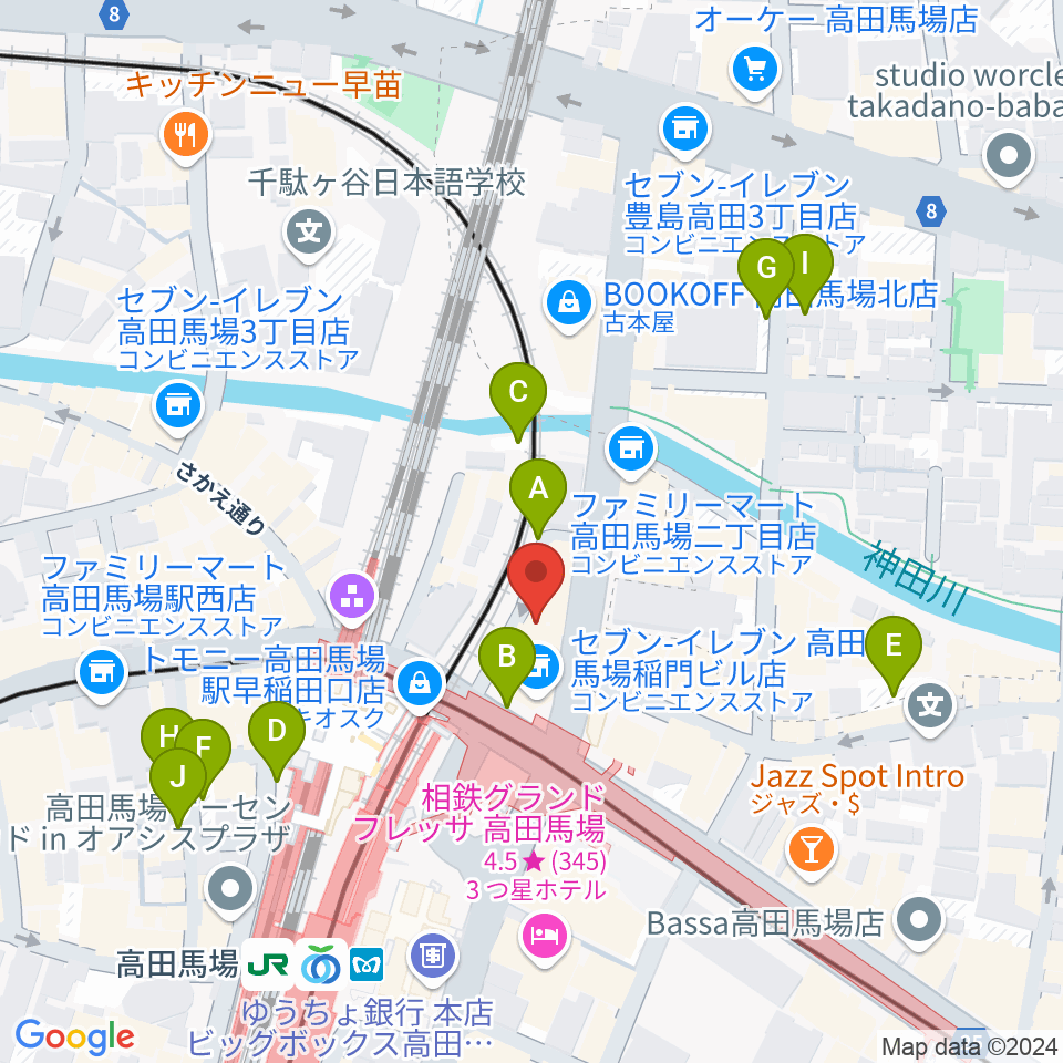 高田馬場LiveCafe mono周辺の駐車場・コインパーキング一覧地図