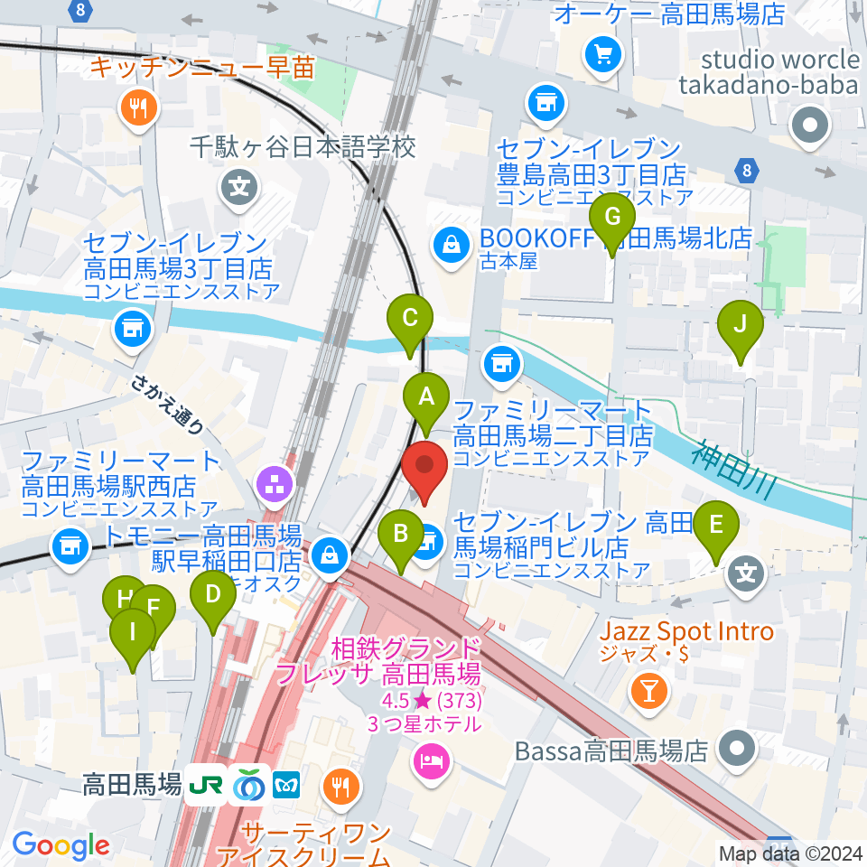 高田馬場LiveCafe mono周辺の駐車場・コインパーキング一覧地図