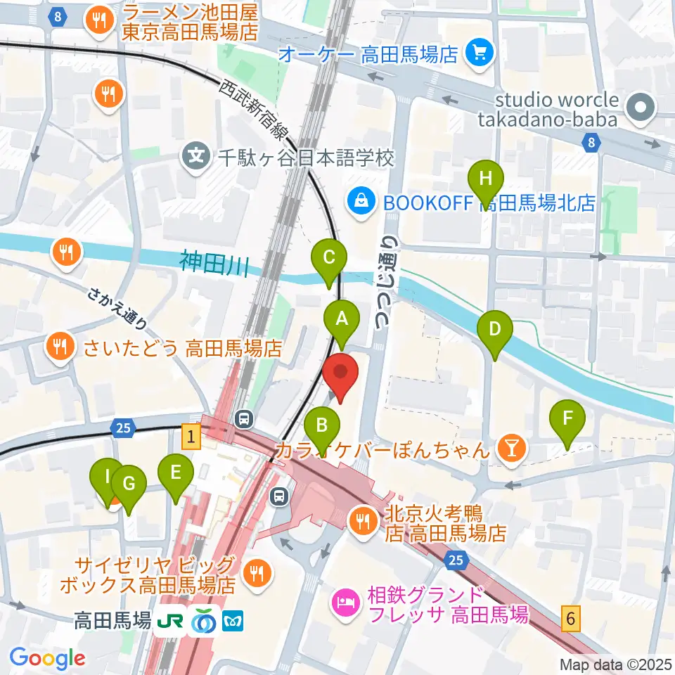 高田馬場LiveCafe mono周辺の駐車場・コインパーキング一覧地図
