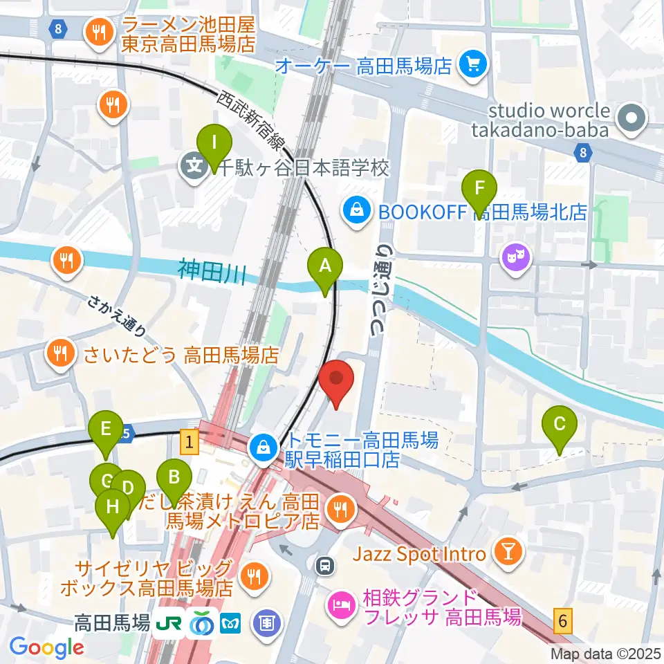 高田馬場LiveCafe mono周辺の駐車場・コインパーキング一覧地図