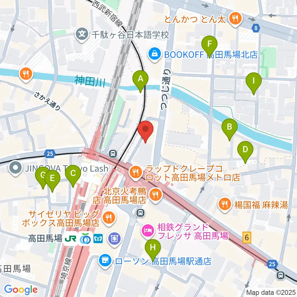 高田馬場LiveCafe mono周辺の駐車場・コインパーキング一覧地図
