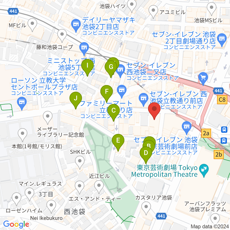 BASS ON TOP 池袋西口店周辺の駐車場・コインパーキング一覧地図