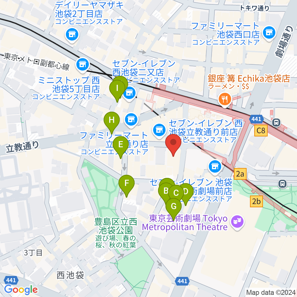 BASS ON TOP 池袋西口店周辺の駐車場・コインパーキング一覧地図