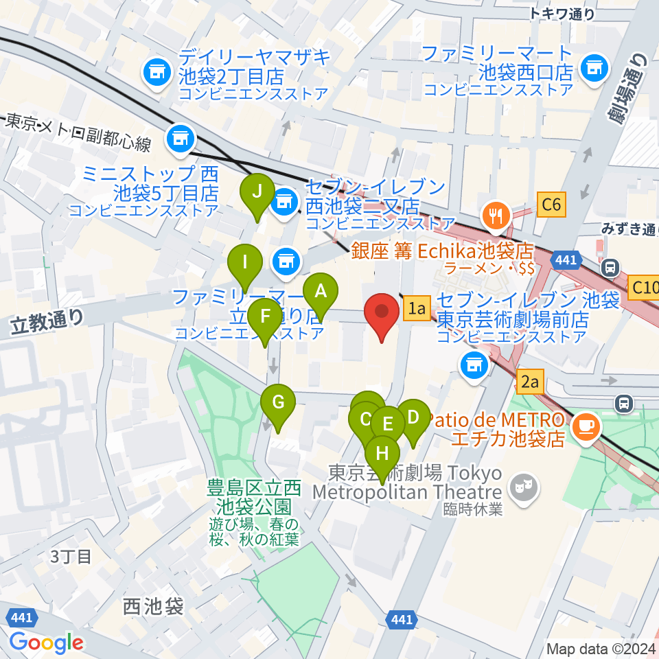 BASS ON TOP 池袋西口店周辺の駐車場・コインパーキング一覧地図