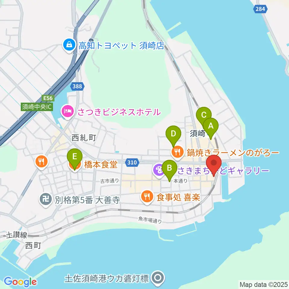 須崎市立市民文化会館周辺の駐車場・コインパーキング一覧地図