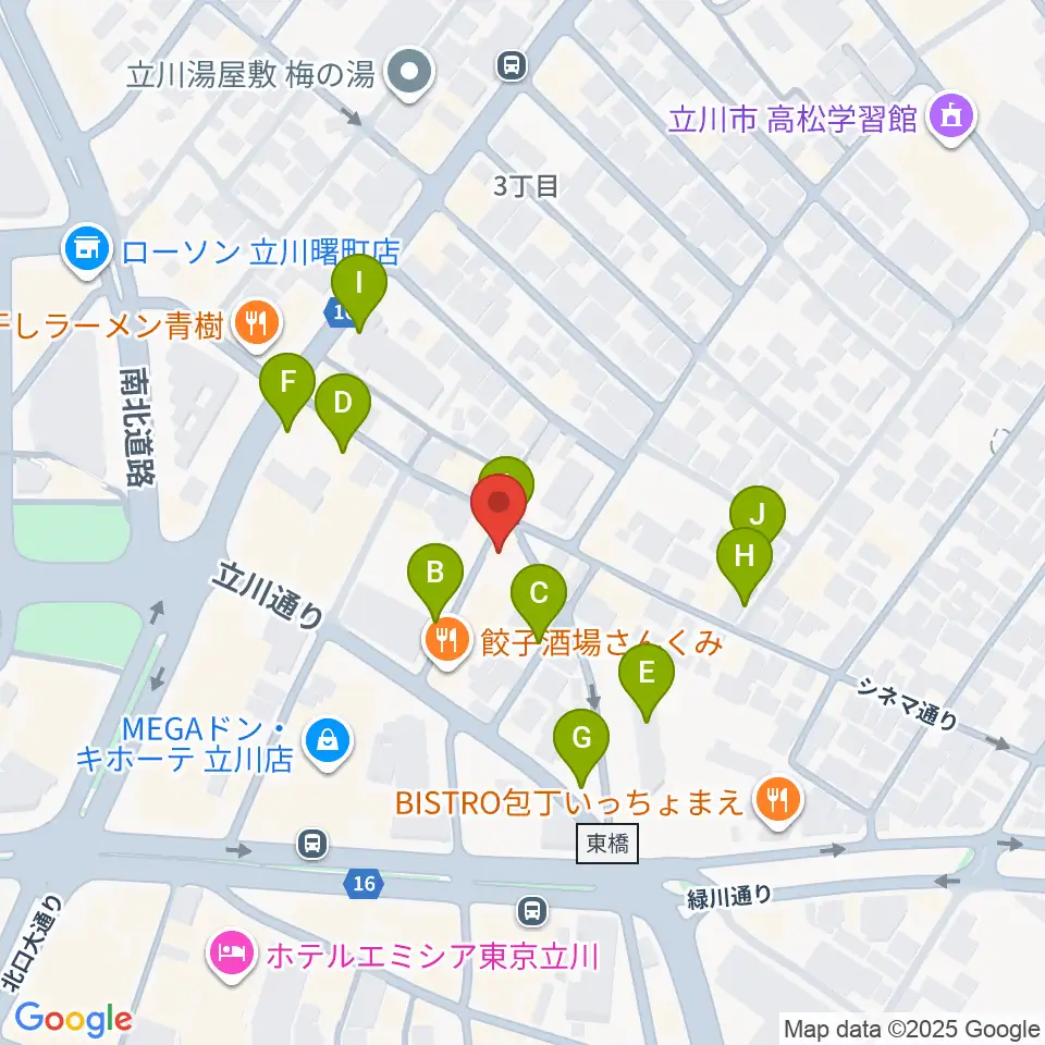 立川バー・ペンタトニック周辺の駐車場・コインパーキング一覧地図